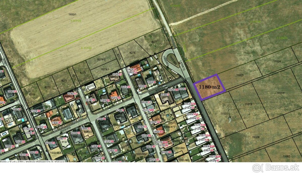 Predám investičný pozemok - orná pôda vo výmere 1180 m2, lok