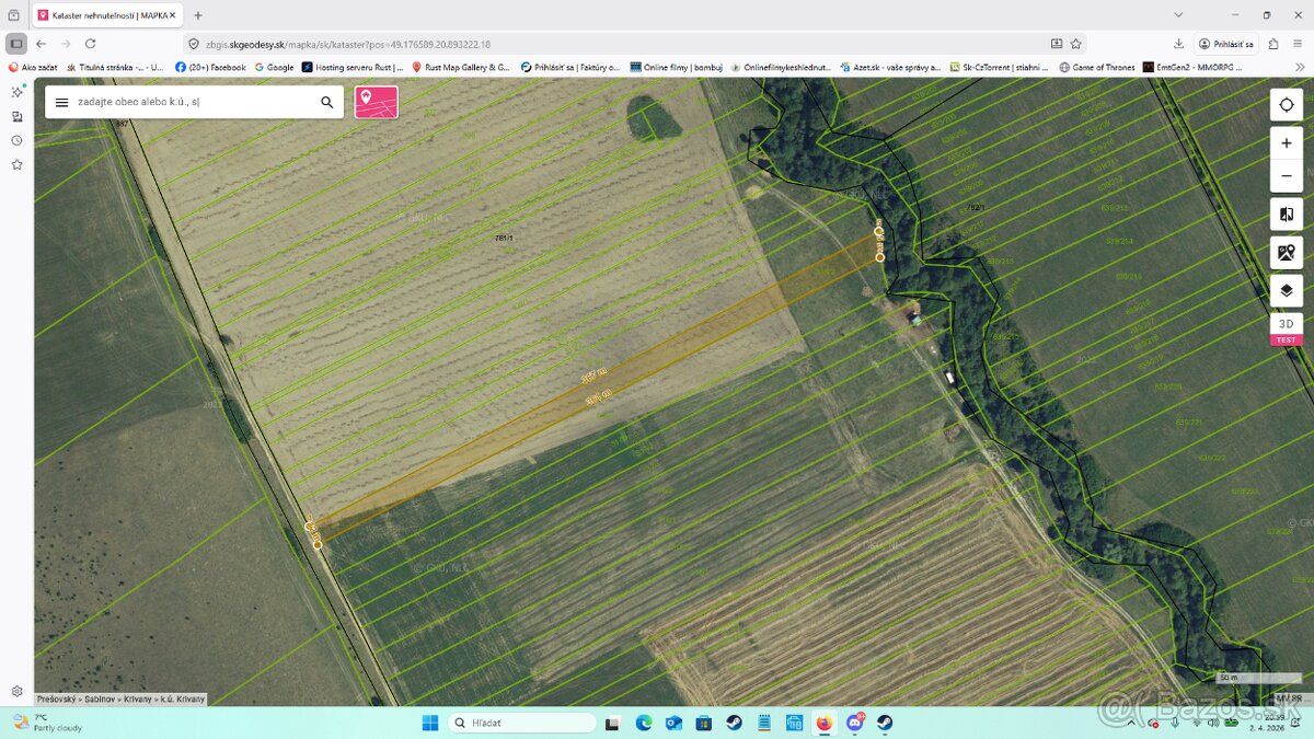 Predám ornú pôdu v obci Krivany vo výmere 4471m2. Pozemok je