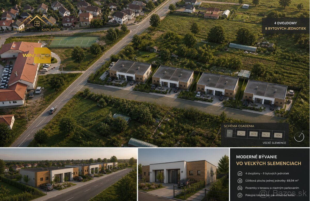 🏠Moderné dvojdomy vo Veľkých Slemenciach! 🏡
Hľadáte dokonalý