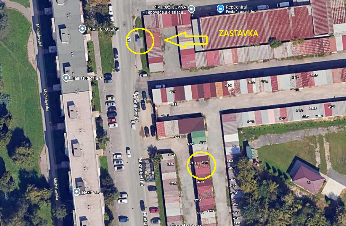 Prenajmem garaz Michalovska ulica pri zastavke Bezpecna, cas