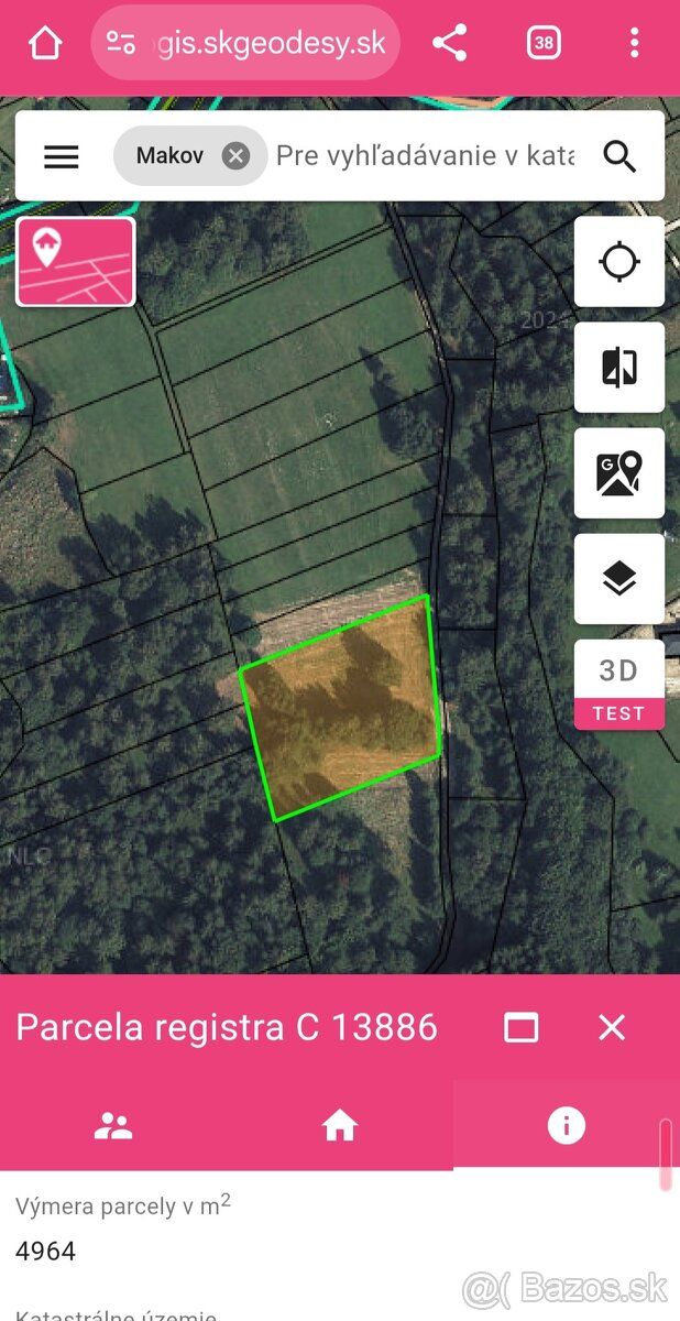 Predam pozemky na Makove. Cca 15 000 m2