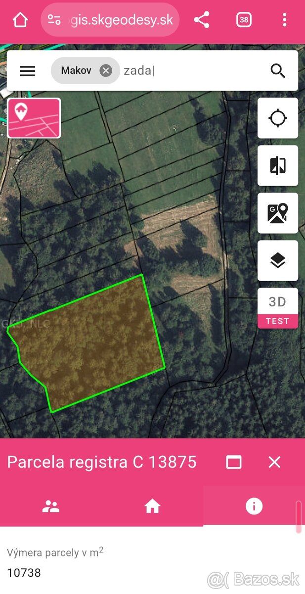 Predam pozemky na Makove. Cca 15 000 m2