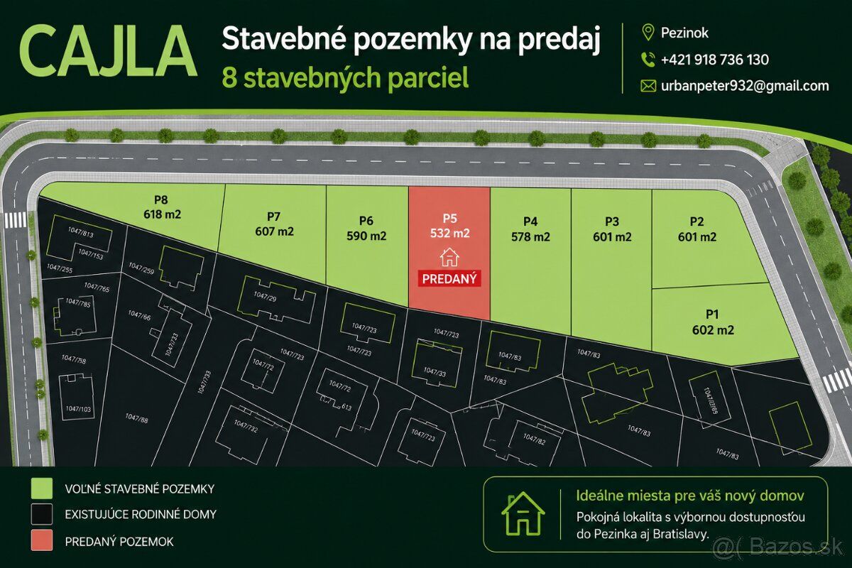 Stavebné pozemky Pezinok, 600 m2 Ponúkame na predaj 8 staveb