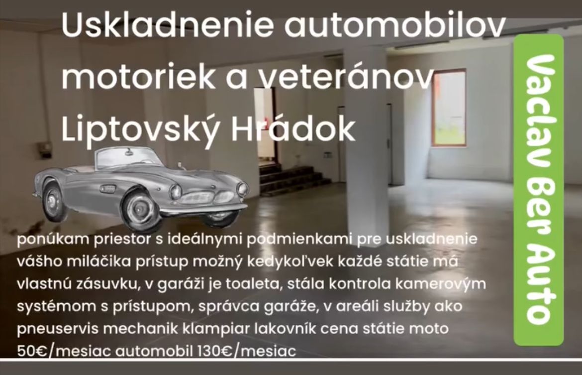 ponúkam priestor na uskladnenie vášho veterána auto/moto mil