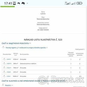 Predam spoluvlastnicke 1/4 podiely na pozemku v okrese Lučen