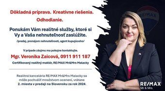 Realitná kancelária RE/MAX Vám vo výhradnom zastúpení ponúka