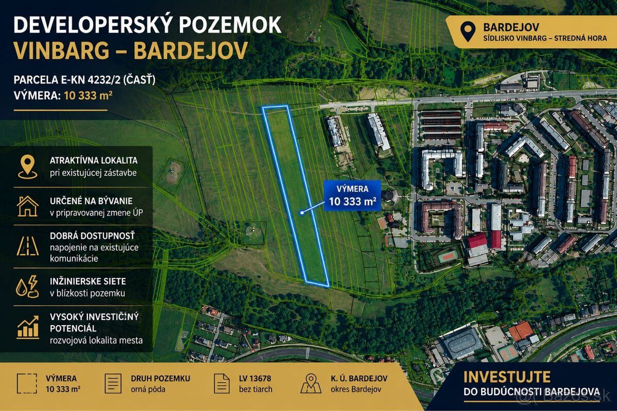Ponúkame na predaj strategický investičný pozemok v perspekt