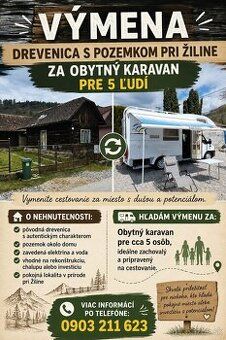 🏡 VÝMENA – DREVENICA S VEĽKÝM POTENCIÁLOM PRI ŽILINE ZA OBYT