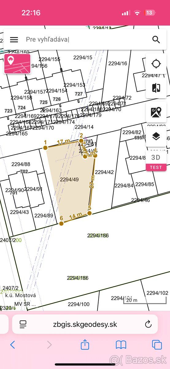 Predám stavebný pozemok, obec Mostová, okres Galanta Pozemok