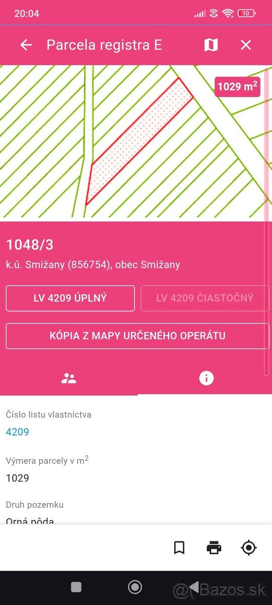 Predaj pozemkov – orná pôda, Smižany (okres Spišská Nová Ves