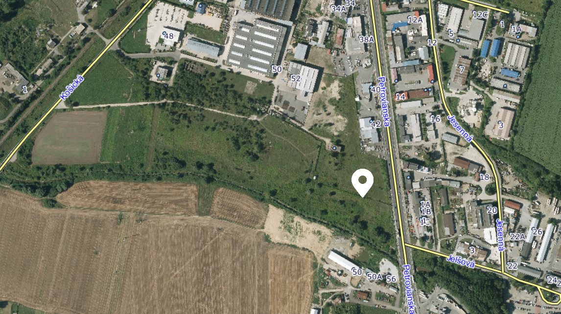 Ponúkame na predaj pozemok v priemyselnej časti Prešova, výp