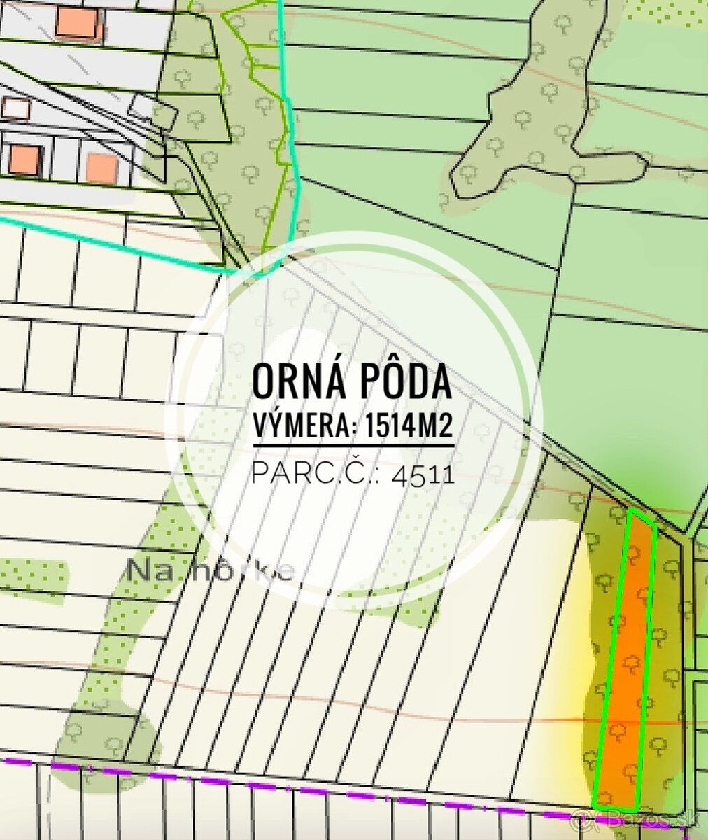 Predaj ornej pôdy – 1 514 m², Zámutov (pri Vranove nad Topľo