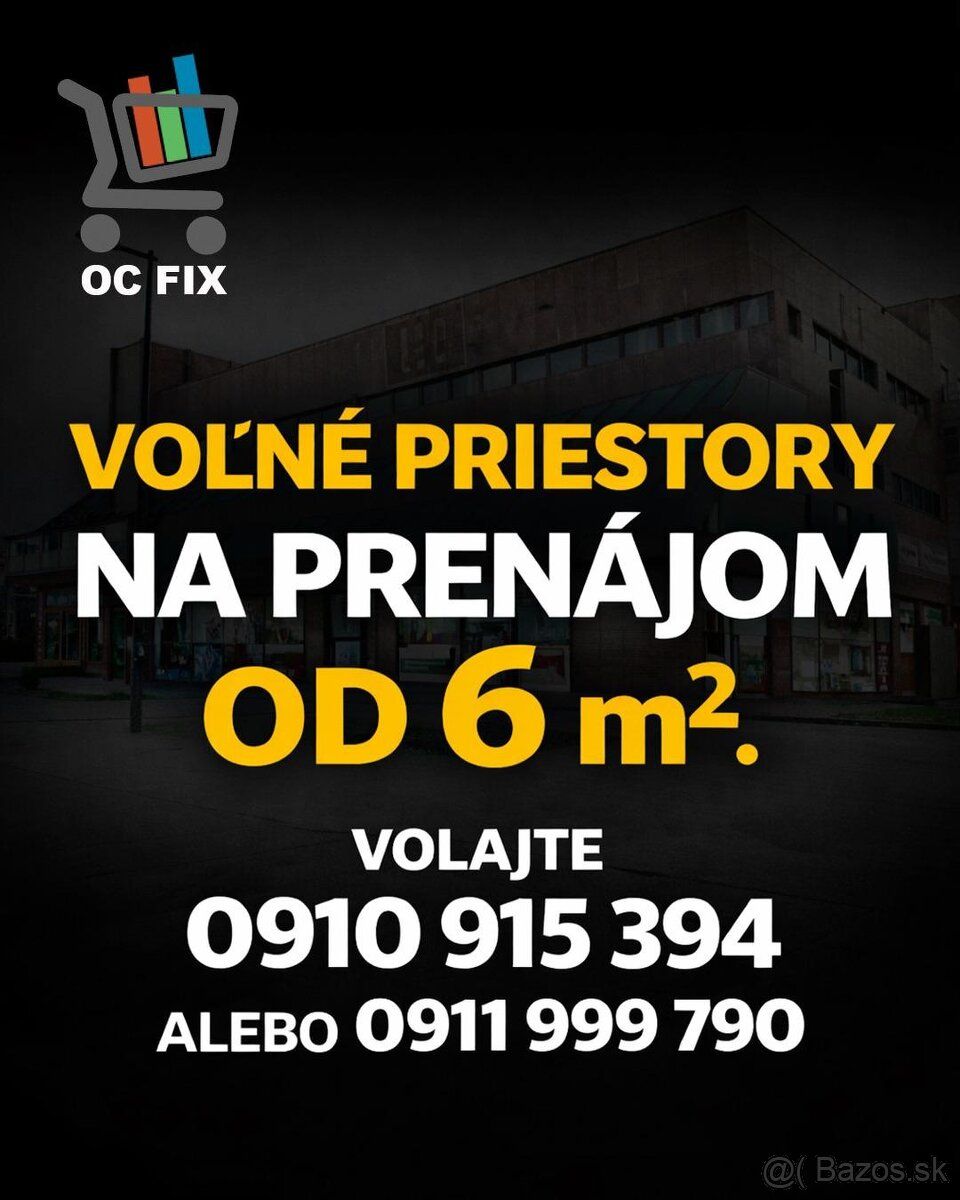 Prenajmeme v OC Fix na velmi frekventovanom namesti v Dubnic