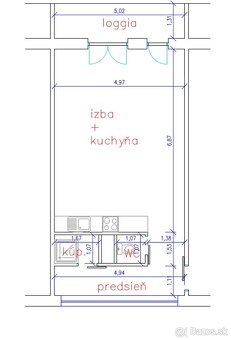 Ponúkame na predaj priestranný tehlový 1-izbový byt na ulici