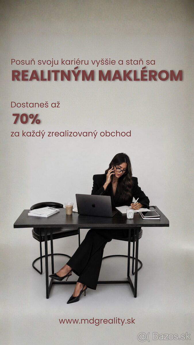 AŽ 70% ZA KAŽDÝ ZREALIZOVANÝ OBCHOD.
Chceš pracovať v realit
