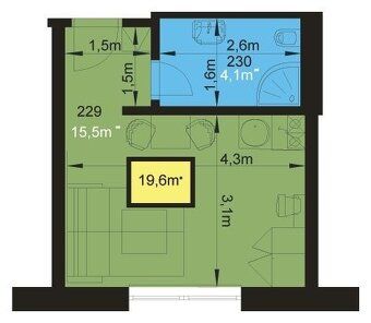 RK SPIRIT Vám ponúka na predaj 1-izbový apartmán nachádzajúc