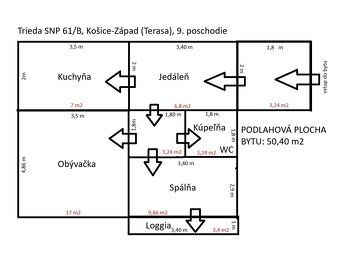Ponúkam na prenájom 2-izbový byt na sídlisku Terasa v Košici