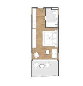 Plocha: 47.00 m² Izby: 1 Spálne: 1 Kúpeľne: 1 Poschodie: 3 L