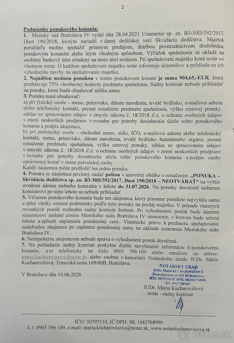 Predám v rámci likvidácie dedičstva nehnuteľnosti: nehnuteľn
