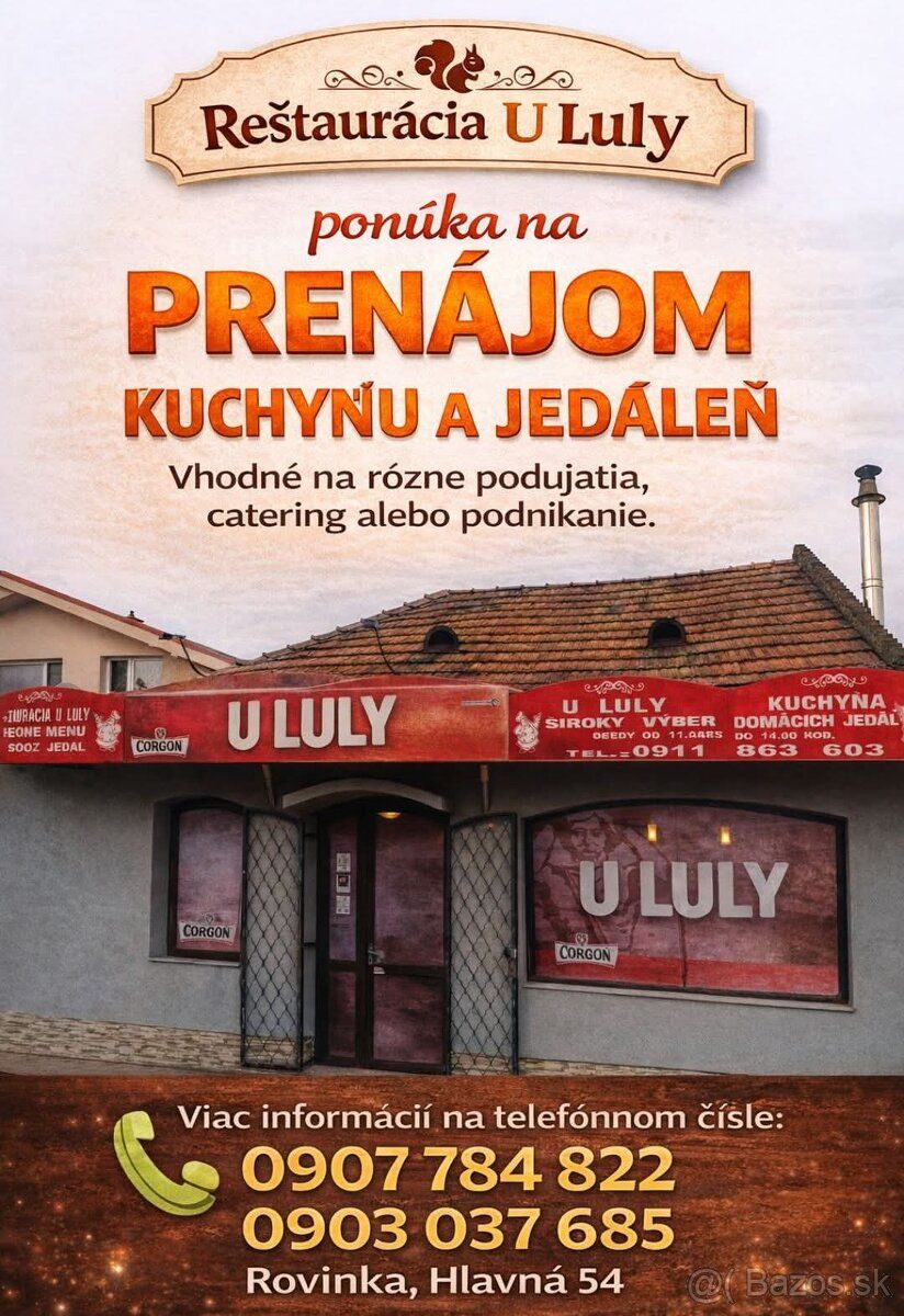 Dobrý deň. Dám do prenájmu kuchyňu v zabehnutej krčmičke. Ob