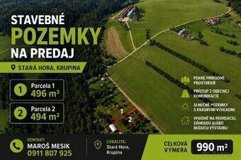 Pekný pozemok v lone prírody s krásnym výhľadom na okolie o 