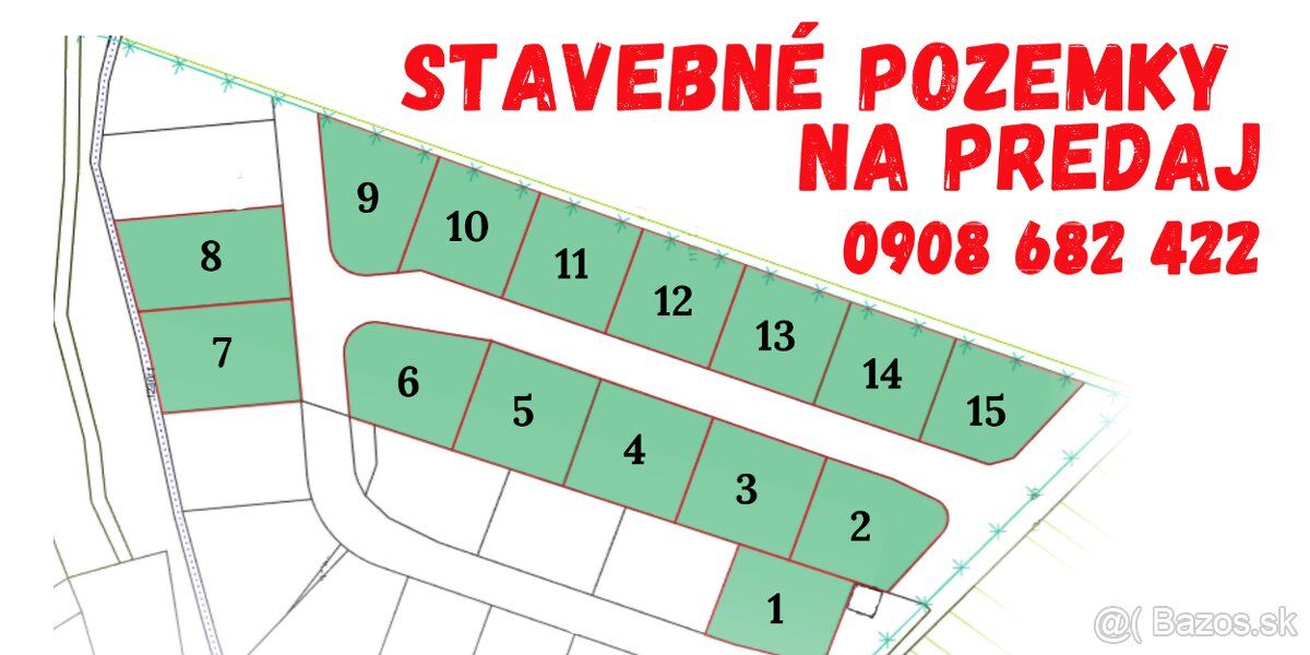Ponúkame Vám na predaj pozemky - pre rodinné domy Šintava, p