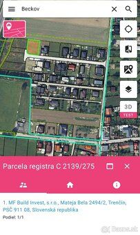 Predám pozemok v obci Beckov o výmere 831m2 s nádherným výhľ