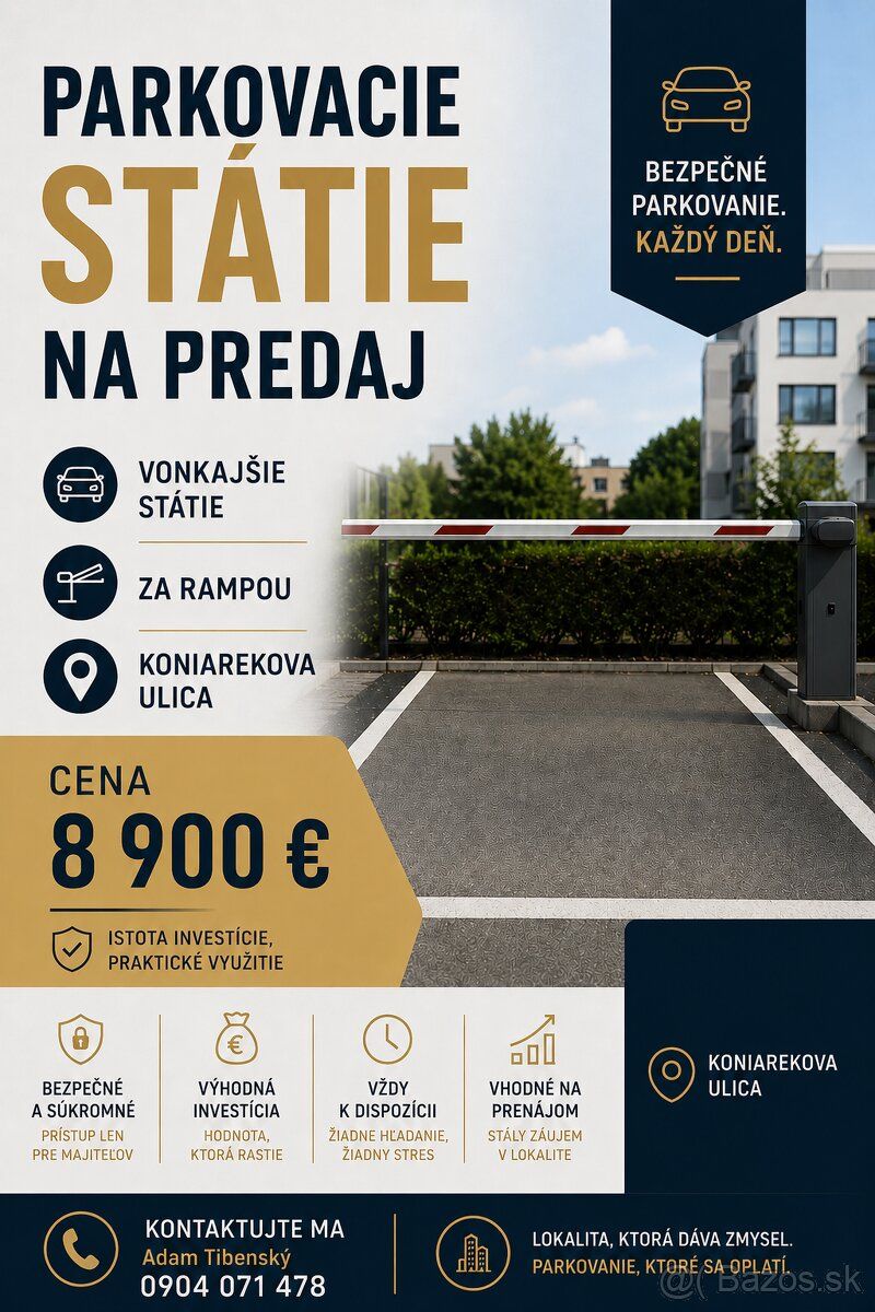 Typ: Komerčná zóna Ulica: Koniarekova Obec: Trnava
🚗 PARKOVA