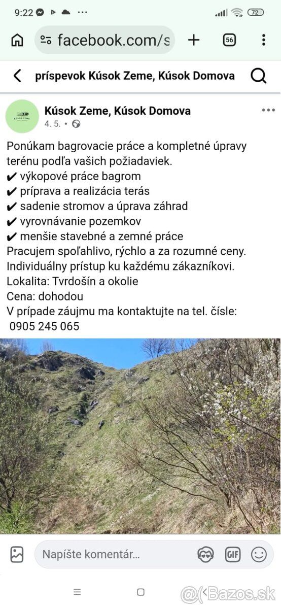 Inzerát:Prenechám urbárske pozemky-záhrady v nájme,a zároveň