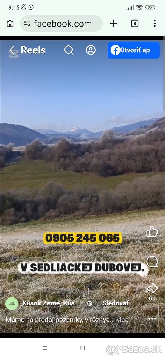 Predám pozemok v obci Sedliacka Dubová s rozlohou 686m², ost