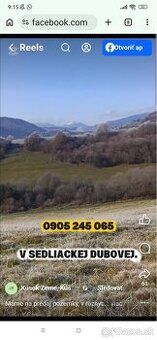 Predám pozemok v obci Sedliacka Dubová s rozlohou 686m², ost