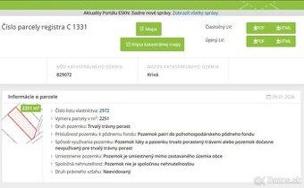 Predám pozemok v obci Sedliacka Dubová s rozlohou 686m², ost