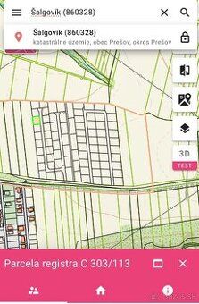 Predaj pozemku – Prešov, katastrálne územie Šalgovík (parcel