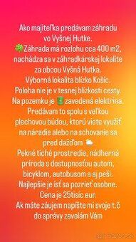 Typ: Záhrada Obec: Nižná Hutka
Proximityreal ponúka vo výhra