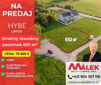 Ponúkam na predaj slnečný, mierne svahovitý pozemok (693 m²)
