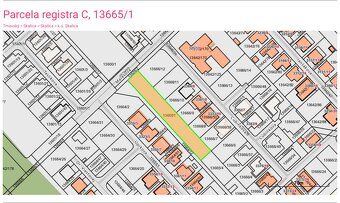 Lokalita Jazerne pole, celková rozloha 2061m2, šírka pozemku