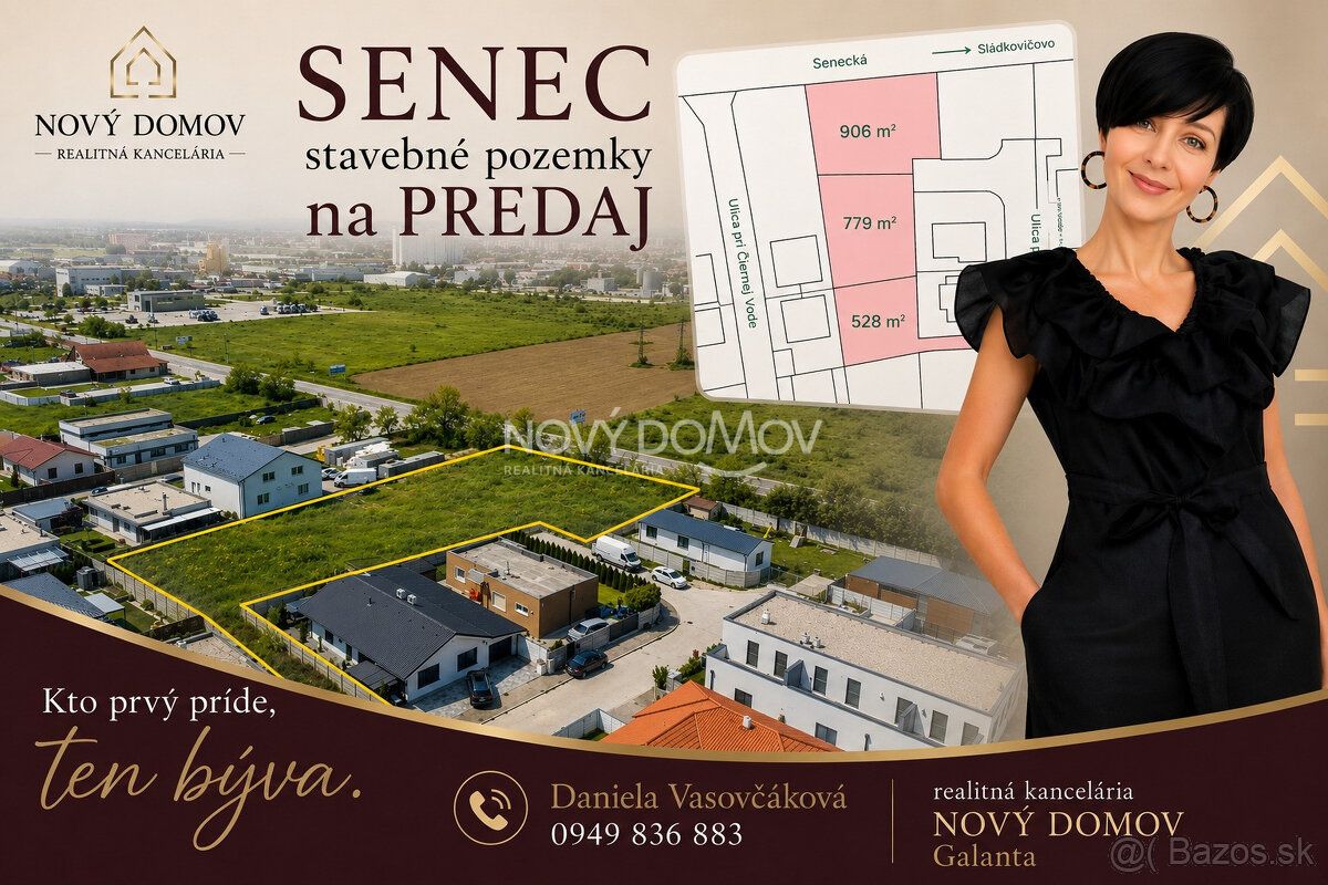 INVESTIČNÁ PRÍLEŽITOSŤ – 3 SUSEDIACE STAVEBNÉ POZEMKY
SENEC 