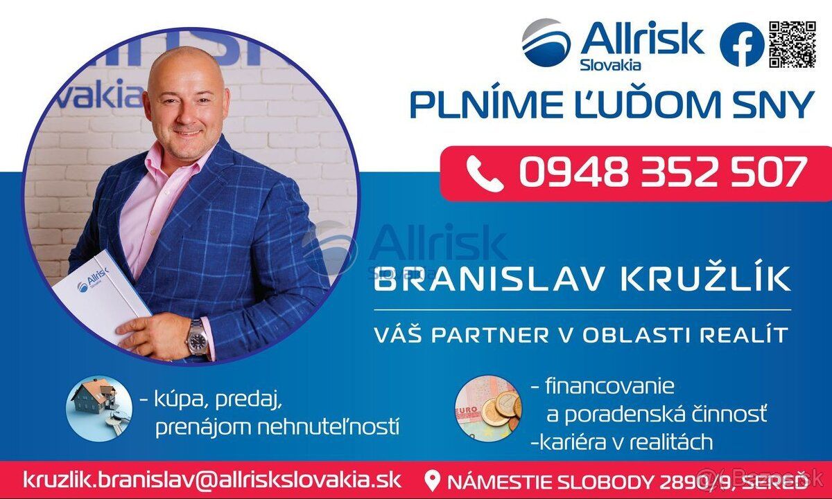 Branislav Kružlík z Allrisk Slovakia vám ponúka investičnú p