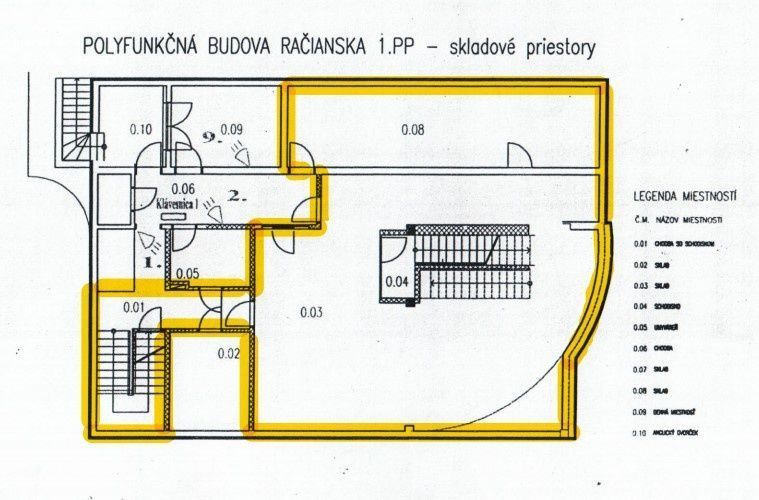 Ponúkame na prenájom skladový priestor v suteréne administra