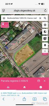 Priemyselný pozemok 2 500 m2 na Budovateľskej ul., Vranov n.