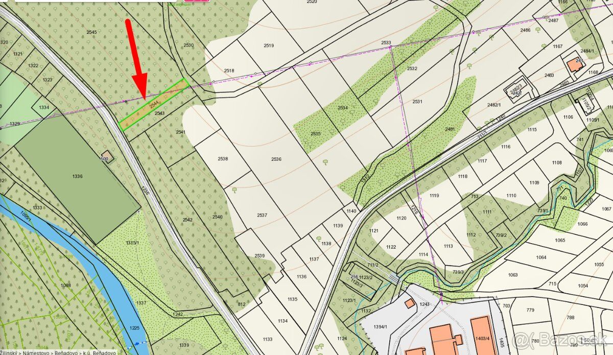 Predám pozemok v Beňadove o rozlohe 621m2 (podiel v 1/1) - c