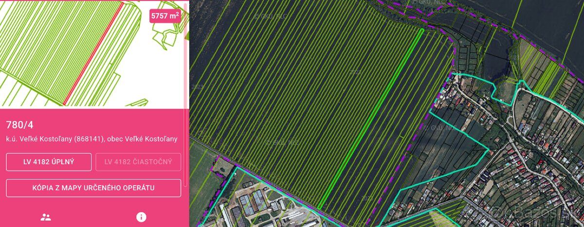 Ponúkame na predaj ornú pôdu o celkovej výmere 5757 m², vo v