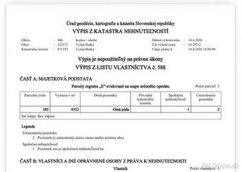 Ponúkam na predaj záhradu v obci Beniakovce o výmere 290m2. 