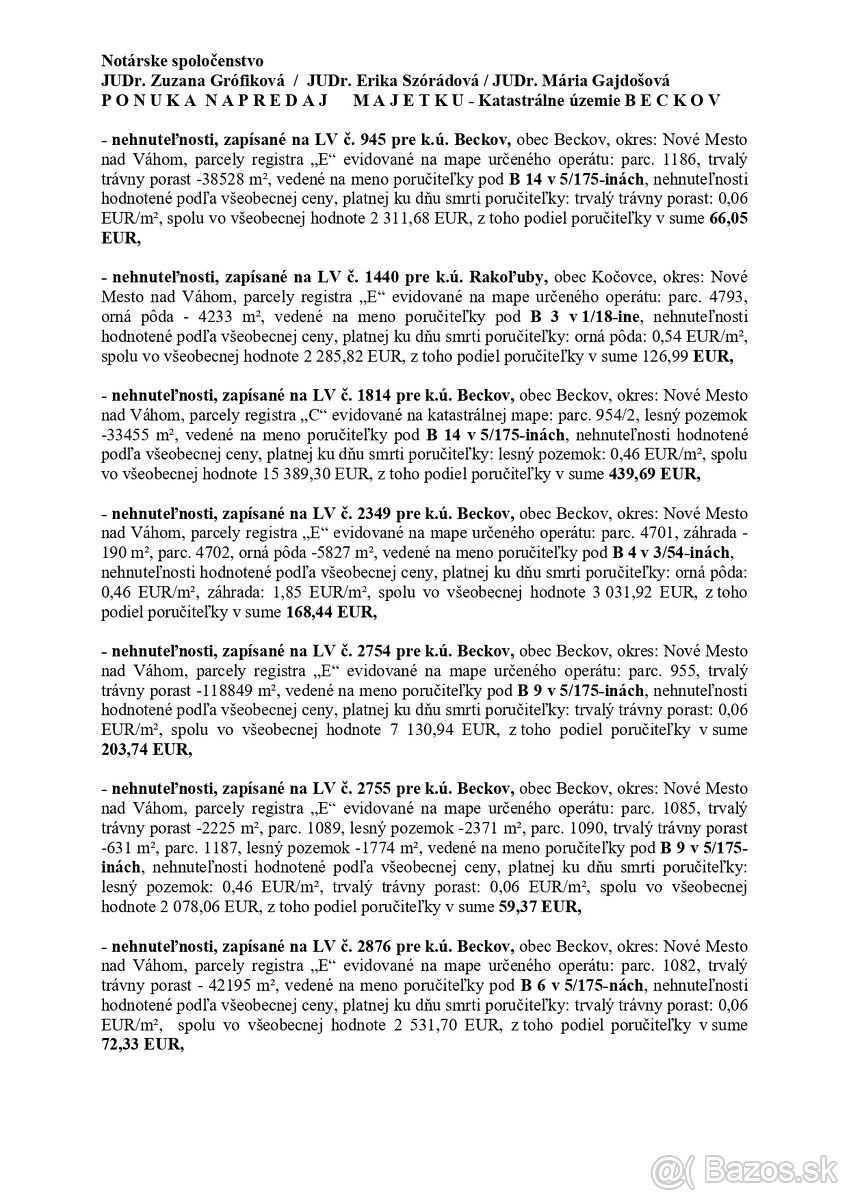Notárske spoločenstvo JUDr. Zuzana Grófiková / JUDr. Erika S