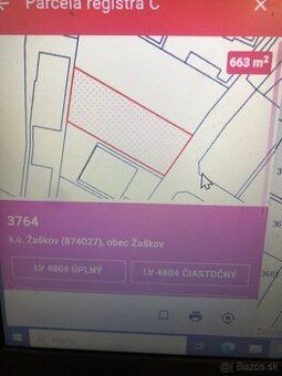 Ponúkam na predaj pozemky v katastrálnom území Žaškov, zapís