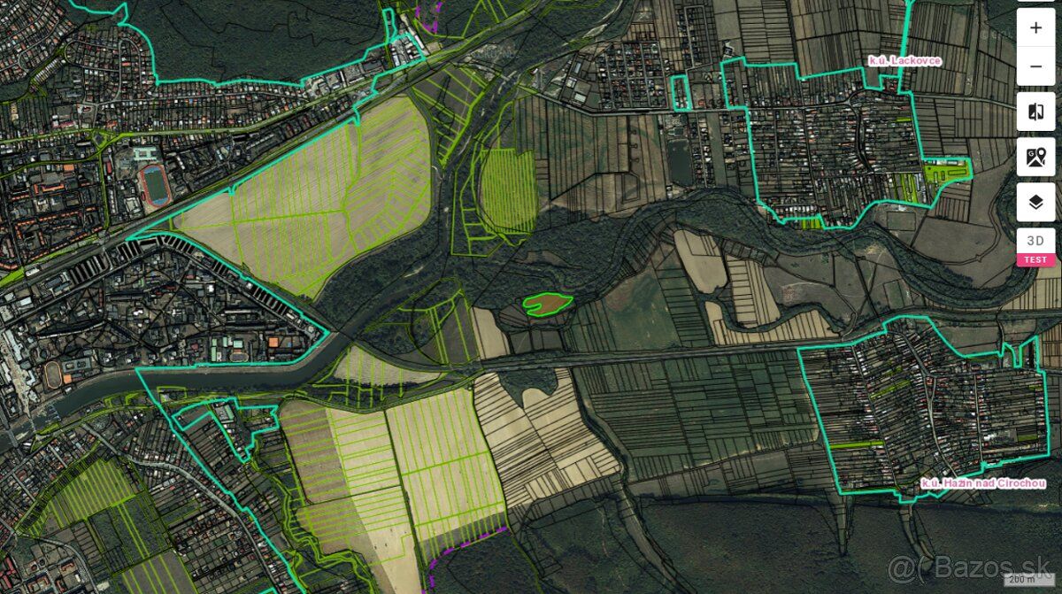 1,1 ha trávne plochy 2,9 ha ostatné plochy, náletové dreviny