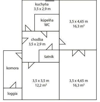 Popis • 3 izbový byt po čiastočnej rekonštrukcii • úžitk. pl