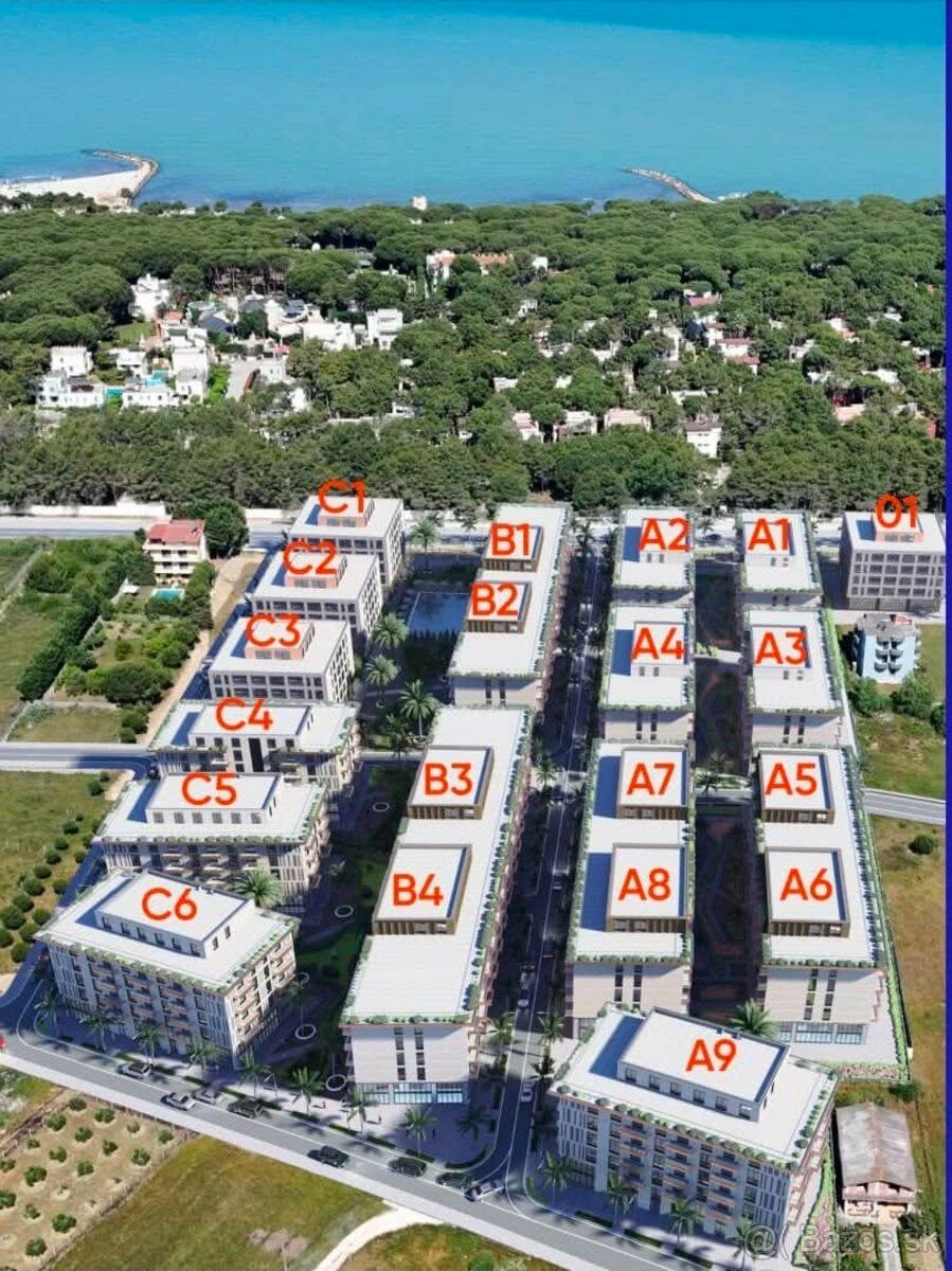 1+1 apartmány v 1. línii projektu Palm Residence (Qerret)🏖 ​