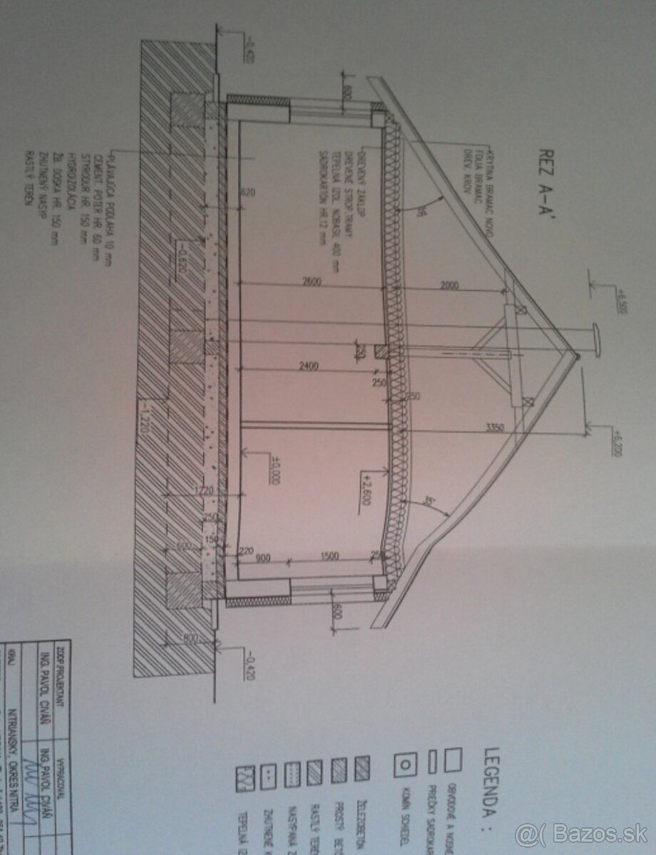 Pedam rozostavany bungalov 9x10m nizkoenergeticky ,stavebne 