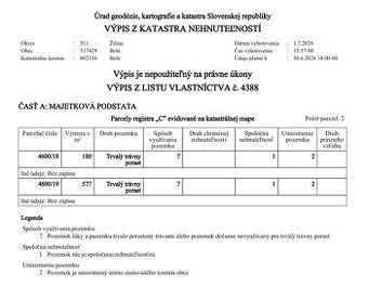 Typ: Poľnohospodárske a lesné pozemky Obec: Lysica
075-14-PE